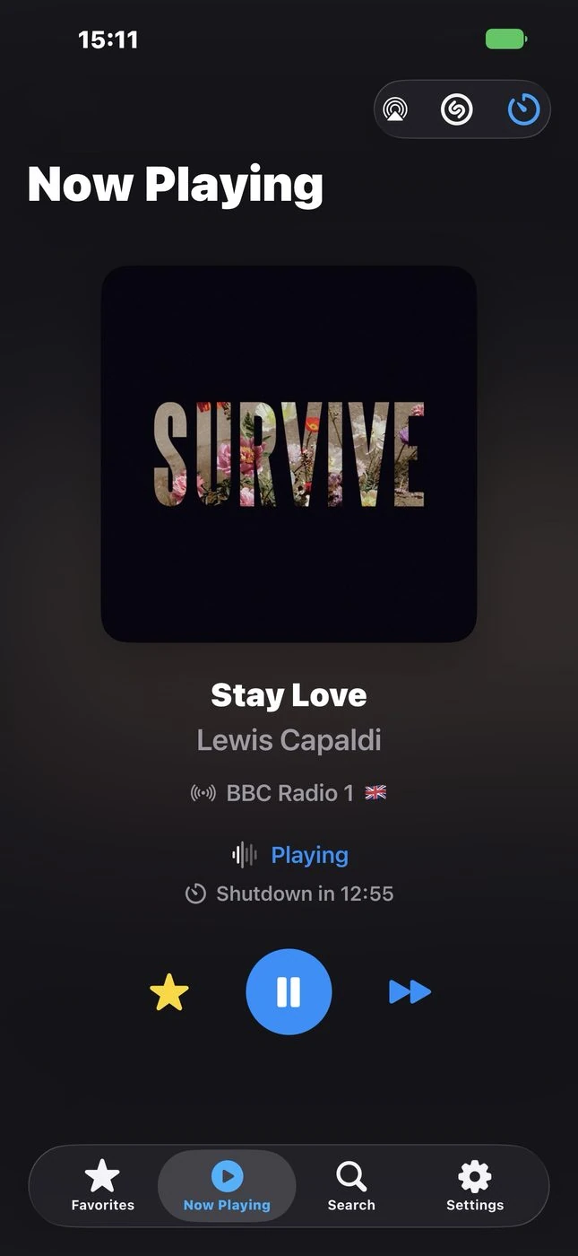 Now Playing screen