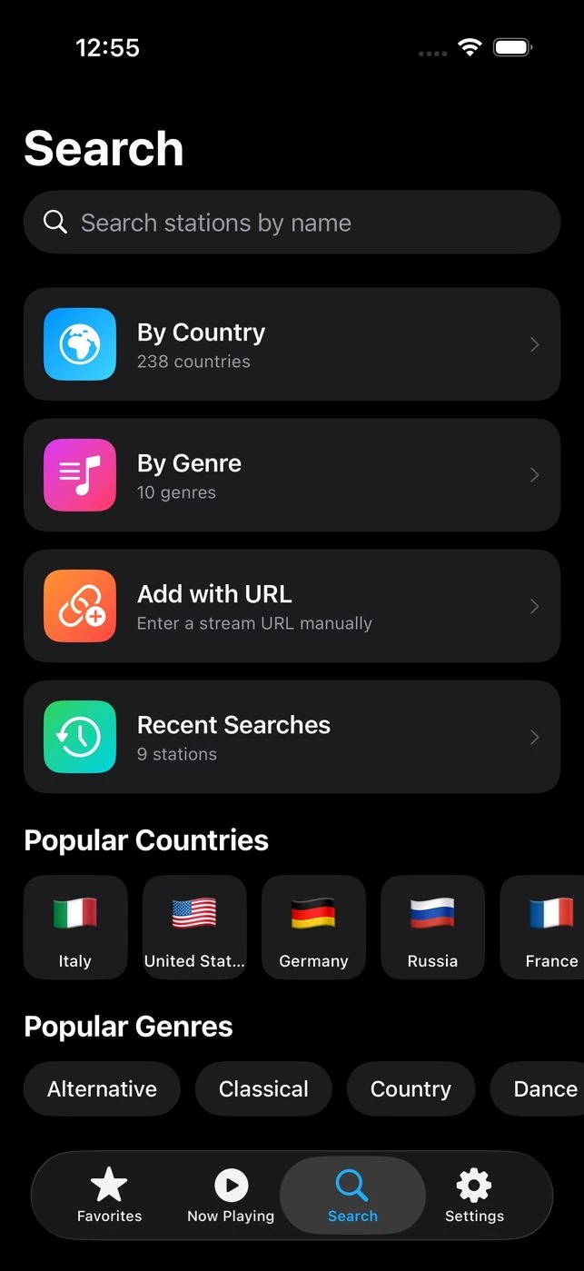 Search screen